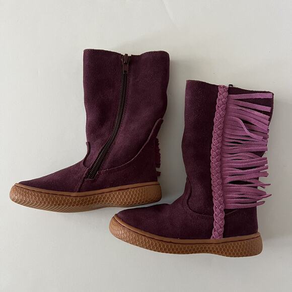 Livie & Luca Purple Suede Fringe Boots - Picture 13 of 14